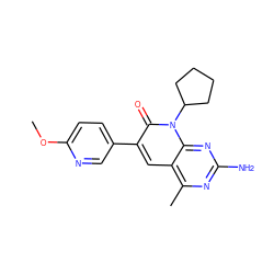 COc1ccc(-c2cc3c(C)nc(N)nc3n(C3CCCC3)c2=O)cn1 ZINC000084687561