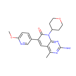 COc1ccc(-c2cc3c(C)nc(N)nc3n(C3CCOCC3)c2=O)cn1 ZINC000117698047