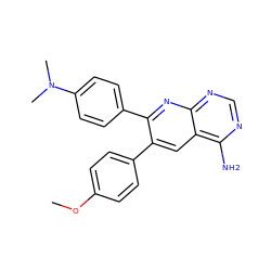 COc1ccc(-c2cc3c(N)ncnc3nc2-c2ccc(N(C)C)cc2)cc1 ZINC000003814326