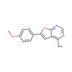 COc1ccc(-c2cc3c(N)ncnc3o2)cc1 ZINC000003057283