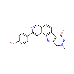 COc1ccc(-c2cc3c(ccc4c5c([nH]c43)CN(C)NC5=O)cn2)cc1 ZINC000072110949