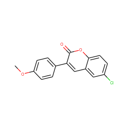 COc1ccc(-c2cc3cc(Cl)ccc3oc2=O)cc1 ZINC000034159893