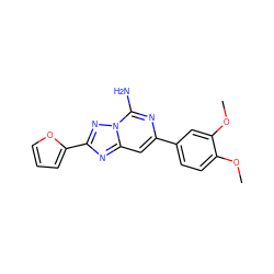 COc1ccc(-c2cc3nc(-c4ccco4)nn3c(N)n2)cc1OC ZINC000028106719