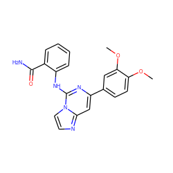 COc1ccc(-c2cc3nccn3c(Nc3ccccc3C(N)=O)n2)cc1OC ZINC000034229805