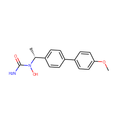 COc1ccc(-c2ccc([C@@H](C)N(O)C(N)=O)cc2)cc1 ZINC000026146390