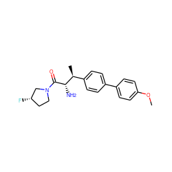 COc1ccc(-c2ccc([C@H](C)[C@H](N)C(=O)N3CC[C@H](F)C3)cc2)cc1 ZINC000014948215