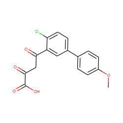 COc1ccc(-c2ccc(Cl)c(C(=O)CC(=O)C(=O)O)c2)cc1 ZINC000028363614