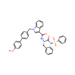 COc1ccc(-c2ccc(Cn3cc(C(=O)N[C@@H](Cc4ccccc4)C(=O)NS(=O)(=O)c4ccccc4)c4ccccc43)cc2)cc1 ZINC001772577534