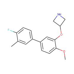 COc1ccc(-c2ccc(F)c(C)c2)cc1OC1CNC1 ZINC000096175879