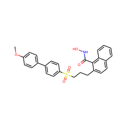 COc1ccc(-c2ccc(S(=O)(=O)CCCc3ccc4ccccc4c3C(=O)NO)cc2)cc1 ZINC000000588930