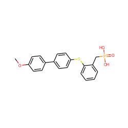 COc1ccc(-c2ccc(Sc3ccccc3CP(=O)(O)O)cc2)cc1 ZINC000113552201