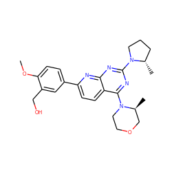 COc1ccc(-c2ccc3c(N4CCOC[C@@H]4C)nc(N4CCC[C@@H]4C)nc3n2)cc1CO ZINC000138631152