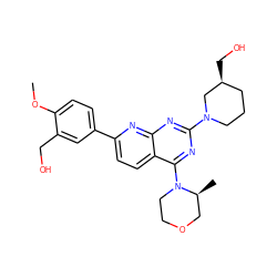 COc1ccc(-c2ccc3c(N4CCOC[C@@H]4C)nc(N4CCC[C@H](CO)C4)nc3n2)cc1CO ZINC000139079006