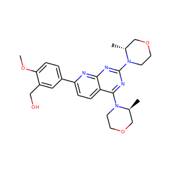 COc1ccc(-c2ccc3c(N4CCOC[C@@H]4C)nc(N4CCOC[C@H]4C)nc3n2)cc1CO ZINC000115586131