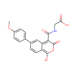 COc1ccc(-c2ccc3c(O)oc(=O)c(C(=O)NCC(=O)O)c3c2)cc1 ZINC000166205974