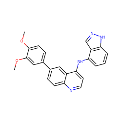 COc1ccc(-c2ccc3nccc(Nc4cccc5[nH]ncc45)c3c2)cc1OC ZINC000143186603