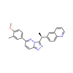 COc1ccc(-c2ccc3nnc([C@@H](C)c4ccc5ncccc5c4)n3n2)cc1C ZINC000096284603