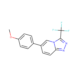 COc1ccc(-c2ccc3nnc(C(F)(F)F)n3c2)cc1 ZINC000114878313