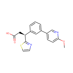 COc1ccc(-c2cccc([C@H](CC(=O)O)c3nccs3)c2)cn1 ZINC001772636134