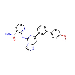 COc1ccc(-c2cccc(-c3cc4nccn4c(Nc4ncccc4C(N)=O)n3)c2)cc1 ZINC001772578396