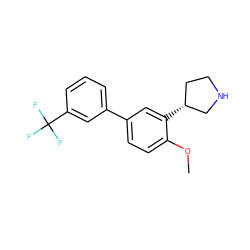 COc1ccc(-c2cccc(C(F)(F)F)c2)cc1[C@@H]1CCNC1 ZINC000118508982