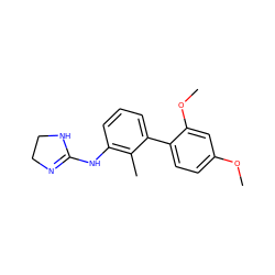 COc1ccc(-c2cccc(NC3=NCCN3)c2C)c(OC)c1 ZINC000013487089