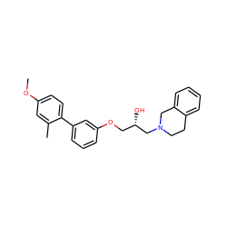 COc1ccc(-c2cccc(OC[C@H](O)CN3CCc4ccccc4C3)c2)c(C)c1 ZINC000219746763