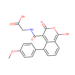 COc1ccc(-c2cccc3c(O)oc(=O)c(C(=O)NCC(=O)O)c23)cc1 ZINC000114875013