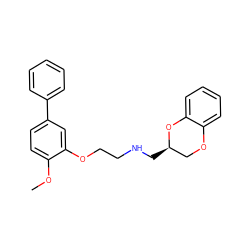 COc1ccc(-c2ccccc2)cc1OCCNC[C@@H]1COc2ccccc2O1 ZINC000040567486