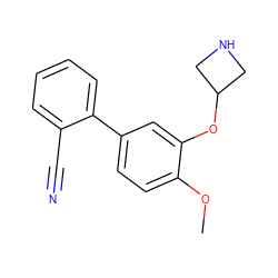 COc1ccc(-c2ccccc2C#N)cc1OC1CNC1 ZINC000096175870