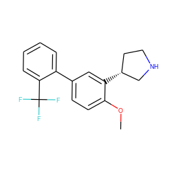 COc1ccc(-c2ccccc2C(F)(F)F)cc1[C@@H]1CCNC1 ZINC000096175918