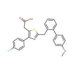 COc1ccc(-c2ccccc2Cc2nc(-c3ccc(F)cc3)c(CC(=O)O)s2)cc1 ZINC000043101541