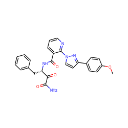 COc1ccc(-c2ccn(-c3ncccc3C(=O)N[C@@H](Cc3ccccc3)C(=O)C(N)=O)n2)cc1 ZINC000114056608