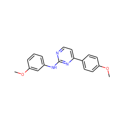 COc1ccc(-c2ccnc(Nc3cccc(OC)c3)n2)cc1 ZINC000103300941