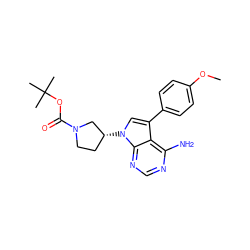 COc1ccc(-c2cn([C@@H]3CCN(C(=O)OC(C)(C)C)C3)c3ncnc(N)c23)cc1 ZINC000027993351