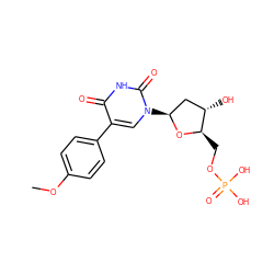 COc1ccc(-c2cn([C@H]3C[C@H](O)[C@@H](COP(=O)(O)O)O3)c(=O)[nH]c2=O)cc1 ZINC000169320525