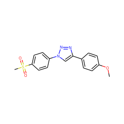 COc1ccc(-c2cn(-c3ccc(S(C)(=O)=O)cc3)nn2)cc1 ZINC000040865766