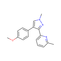 COc1ccc(-c2cn(C)nc2-c2cccc(C)n2)cc1 ZINC000027309130