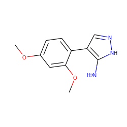 COc1ccc(-c2cn[nH]c2N)c(OC)c1 ZINC000019094066