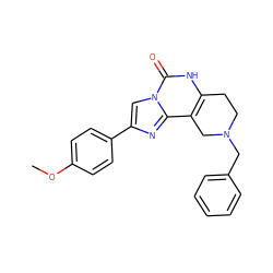 COc1ccc(-c2cn3c(=O)[nH]c4c(c3n2)CN(Cc2ccccc2)CC4)cc1 ZINC000100928914