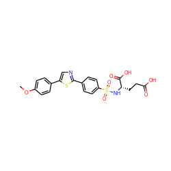 COc1ccc(-c2cnc(-c3ccc(S(=O)(=O)N[C@@H](CCC(=O)O)C(=O)O)cc3)s2)cc1 ZINC000034801793