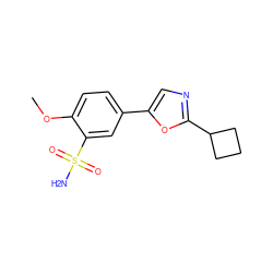 COc1ccc(-c2cnc(C3CCC3)o2)cc1S(N)(=O)=O ZINC000473133412