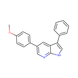 COc1ccc(-c2cnc3[nH]cc(-c4ccccc4)c3c2)cc1 ZINC000103225110