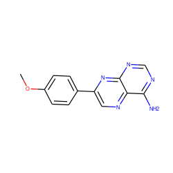 COc1ccc(-c2cnc3c(N)ncnc3n2)cc1 ZINC000013863077