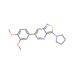 COc1ccc(-c2cnc3c(N4CCCC4)snc3c2)cc1OC ZINC000223103115