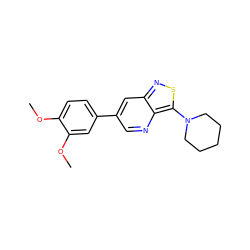 COc1ccc(-c2cnc3c(N4CCCCC4)snc3c2)cc1OC ZINC000223286191