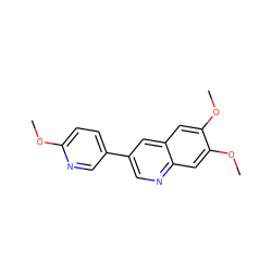 COc1ccc(-c2cnc3cc(OC)c(OC)cc3c2)cn1 ZINC000013737706