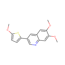 COc1ccc(-c2cnc3cc(OC)c(OC)cc3c2)s1 ZINC000003832236