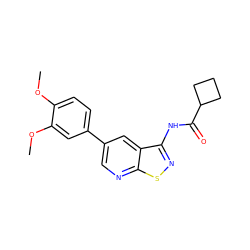 COc1ccc(-c2cnc3snc(NC(=O)C4CCC4)c3c2)cc1OC ZINC000299823160