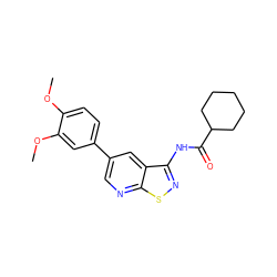 COc1ccc(-c2cnc3snc(NC(=O)C4CCCCC4)c3c2)cc1OC ZINC000299818873